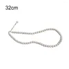 Choker Freshwater Pearl Chokers Adjustable Jewelry Women White Color Chain 925 Sterling Silver Necklace Gifts Banquet