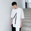 Men's T Shirts Short Sleeve T-Shirt Summer Personality Asymmetrical Design Crewneck Youth Casual Loose Large Size Half