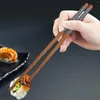 Flatvaruuppsättningar 5 par Natural Bamboo Chopsticks Återanvändbara klassiska japanska stil Chop Sticks Gift Diskmaskin Safe 8,8 tum