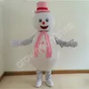 Festival Dress Pupazzo di neve Costume mascotte rosa Cartone animato Set Festa di compleanno Gioco di ruolo Formato adulto Carnevale Regalo di Natale