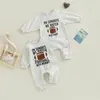 Strampler Citgeett Herbst Säugling Baby Mädchen Jungen Frühling Overall Cartoon Brief Drucken Langarm Ganzkörperanzug Herbst Kleidung 230731