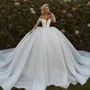 2021 Abito da sposa in stile arabo di lusso con spalle scoperte Appliques di pizzo Abiti da sposa con paillettes Saudi Dubai Plus Size vestido de novi2598