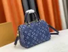 Speedy BandouliEre 25 Senior Quality Designer Denim Shoulder Bag Monograms Jacquard Handbag Body Bag Fashion Backpack Tote Bag M59609 M59607