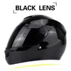 Hełm motocyklowy Electric Motorcycle Hełm Czarne kobiety Casque Moto Moto Four Seasons Antifog Full Face Hełm Capacete Średni rozmiar x0731