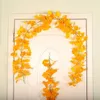 Guirnaldas de flores decorativas, guirnalda Artificial, hojas de plantas de Ginkgo, corona de hojas, colgante de pared, ratán falso, decoración para fiesta de cumpleaños y boda