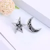 Stud Earrings Uer Mysterious Black Moon&Star Zircon Asymmetry Punk For Women Fashion Jewelry Arrival