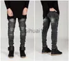 Męskie dżinsy streetwear męskie Rowerzyści dżinsy Homme motocykl mody męski Slim Fit Black White Blue Moto Denim Pants Joggers Chudy Men J230728