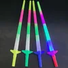 Andra evenemangsfestleveranser 51020 PCS 4 -sektion utdragbar LED Glow Sword Kids Toy Glowing Stick Concert Props Colorful Light Up Sticks för 230731