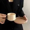 Xícaras Pires Cerâmica China Mate Porcelana Cerâmica Espresso Travel Coffee Cute Juego De Tazas Conjunto de Chá da Tarde