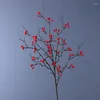 Flores decorativas 110 cm Wutong Fruit Artificial Winter Green Fortune Red Berry Home Decoration Handmade Flower El