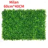 Fiori decorativi 24 "x16" Siepi di bosso artificiale Pannelli Sfondo di erba Parete verde protetto dai raggi UV per la decorazione del giardino esterno