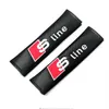 2pcs زوج حزام الأمان Cover Cover Sive S Line Rs Logo Soft Strap Protector لـ Audi A3 A4 A5 A6 Q5 Q7 Car Tyling2562