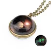 Pendant Necklaces Glow In The Dark Space Universe Necklace Chains Glass Ball Women Girls Fashion Jewelry Will And Sandy Gift Drop Deli Dhrog