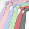 Bow Ties 45 Color Cotton Solid Colorful Necktie Skinny Pink Blue Purple Daily Neckwear Tie Dress Wedding Party Cravat Accessory Gift