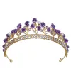 Corona de flores de resina coreana para mujer, accesorios para el cabello de cristal, Tiara para boda, corona de diamantes de imitación, joyería para el cabello