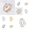 Anelli a fascia H Ring String Designer per donna Moissanite Mens Sier Luxury Love Screw Jewellery James Avery Ice Out Dainty Cjeweler Casua Dhdwk