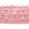 Rose kwarc okrągły bransoletka 6 mm 8 mm naturalny kamień kamienia Bracelets Kryształowa bransoletka unisex elastyczna biżuteria bransoletka dla kobiet mężczyzn 7 cali