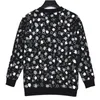 Fiore psichedelico ricamato Varsity Blouson con cerniera Felpa con cappuccio Faces Varsity Blouson Giacca a vento Painted Dots Down Blouson Giacca uniforme da baseball 1AB