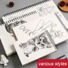 Блокнот для рисования Spiral Art Notebook Kraft Paper Blank 160GSM в твердом переплете школьные принадлежности карандашные рисование.