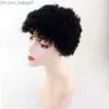 Parrucche parrucche sintetiche non elaborate con peli di bambini afro ricci nessuno in pizzo parrucche davanti a umano per donne nere capelli vergini brasiliani ru