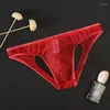 Slip Sissy drôle slips pour hommes maille poche convexe garçons sous-vêtements transparents homme culotte mince Gays Lingerie nue jeunesse