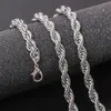 ed Rope Chain Classic Mens Jewelry 18k White Gold Filled Hip Hop Fashion Collier Bijoux 24 Inches262o