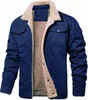 Giacche da uomo Giacca casual in cotone denim Uomo Autunno Inverno Colletto alla coreana allentato Cerniera con bottoni Cappotti in pile Capispalla