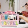 Storage Bags Clear Letter Travel Women Toiletry Organizer Zipper Pouch Essential For Powder Brush Eyeliner Lipstick