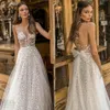 2020 Muse by Berta Wedding Dresses Illusion Sheer Tulle Backless Bridal Gowns robes de soiree Sexy Behamian A Line Wedding Dress192D