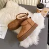 Fluffy Snow Designer Boots Mini Mulheres Inverno Austrália Plataforma Ug Fur Chinelos Tornozelo Sapatos de Lã Pele de Carneiro Couro Real Clássico Tazz Casual Tasman EUR 34-43