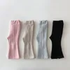 Trousers 1 6T Toddler Kid Baby Girls Clothes Solid Fashion Cotton Split Boot Cut Pant Elegant Streetwear Cute Infant Flares 230731