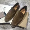 Lyxdesignerklänningskor, mockasiner, LP Piana -parskor, sommarstammande charm utsmyckad med mocka loafers, läder casual platta skor, mäns fabrikskor.