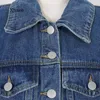 Damen Pelz Kunstpelz 2021 Puffärmel Crop Denim Jacke Frauen Sommer Straße Oberbekleidung Koreanische Modedesigner Kurz Blau Jean Mantel Damen Kleidung HKD230727