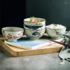 Bowls Japanese Ceramic Rice Bowl 4.5 Inch Retro High Legged Commercial Floor Stall Wholesale And Household Utensils