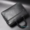 Männer Taschen Mini -Aktentaschen Handtaschen Leder Laptop Bag Cowskin Echtes Leder gewebt Werbekrankung Herrenbags218z