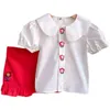 Kleidungssets Mädchen Kurzarm Bluse Hemd und Rock Mode Sommer Blumen Set Kleinkind Mädchen Kleidung für Kinder 230731