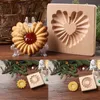 Formy do pieczenia drewniane formy do ciastek 3D świąteczne nożyce do ładowarki Biscuit Floytte