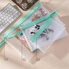 Lagringspåsar A4 A5 A6 Transparent dokumentpåse Kontor Filhållare Skolmappen Dragkedja Pouch Loop Pull Organizer Stationery Desk 2023