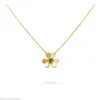 Frivole Pendant Necklace 3 Leaf Clover Multiple Specifications Styles Gold Rose Silver Crystal Mini Small555555566