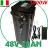 48V 8AH 9AH 10AH 11AH 12AH 13AH 15AH 16AH 20AH SEAT TUBE Silver Fish Li-ion Batteri för elektrisk cykelcykelfiskar Accu Akku 48V