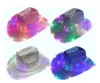 LED Hat Cowgirl Flashing Light Up Sequin Cowboy Hats Luminous Caps Halloween Party Costume 0127 s