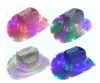 Gros Cowgirl chapeau LED clignotant éclairer paillettes Cowboy chapeaux casquettes lumineuses Halloween Costume 919