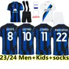 23 24 LUKAKU LAUTARO ERIKSEN Soccer Jerseys 2023 BARELLA J.CORREA INTERS DZEKO ASLLANI TROISIÈME S GOSENS SKRINIAR HITARYAN Hommes Enfants Joueur Football Uniforme