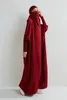 Abbigliamento etnico Abito Abaya musulmano a maniche lunghe da donna Abiti sciolti Dubai Turchia Abbigliamento caftano Abito sopra la testa Preghiera a copertura totale