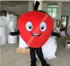 Prestaties rood fruit mascottekostuum Cartoon-themakostuum Ad Apparel-kostuum Speeljurk
