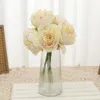 Dekoratif Çiçekler 5 PCS/Paket Büyük Baş Yapay Peonies Buket Düğün Partisi Malzemeleri Sahte İpek Çiçek Ev Lüks Dekorasyon