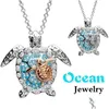 Pendant Necklaces Ocean Turtle For Women Iced Out Choker Necklace Girls Luxury Fashion Design Bling Rhinestone Animal Collar Jewelry D Dh6P9