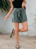 Damesshorts Dameskleding Koreaanse mode Losse dames vetersluiting Hoog getailleerde stevige stedelijke casual slanke gekrulde broek