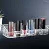 Lagringslådor 24 Grid Lipstick Makeup Organizer Akryl för kosmetika Nagellack Display Stand Holder