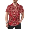 Chemises décontractées pour hommes Blue Paisley Shirt Vintage Floral Print Vacation Loose Summer Chemisiers esthétiques Manches courtes Design Oversize Tops